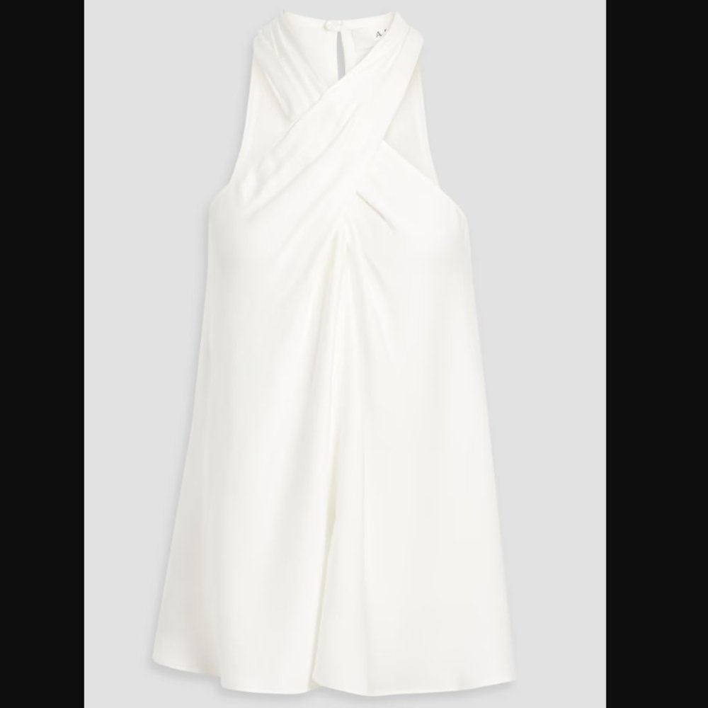 A.L.C. Arvid gathered twist-front crepe top Sz.8